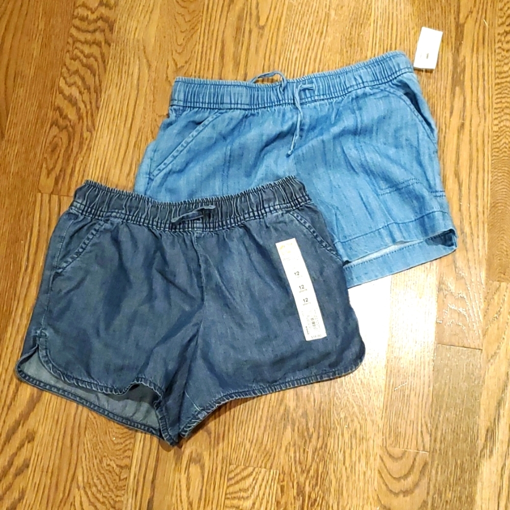 Girls buddle of blue shorts shorts, both brand new. New with tag